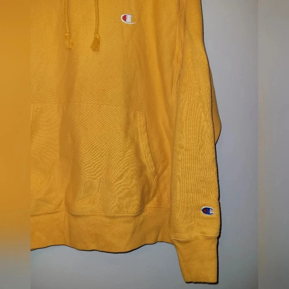 Columbia Vintage Reverse Weave Gold Hoodie large 80's 90's retro sweater LOT F10 - Picture 2 of 6